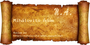 Mihálovits Ádám névjegykártya